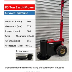 80T Air Hydraulic Trolley Jack Earth Mover 80T jack